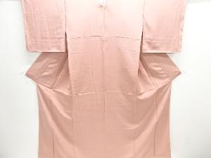 未使用品　流水に草花模様織り出し一つ紋色無地着物